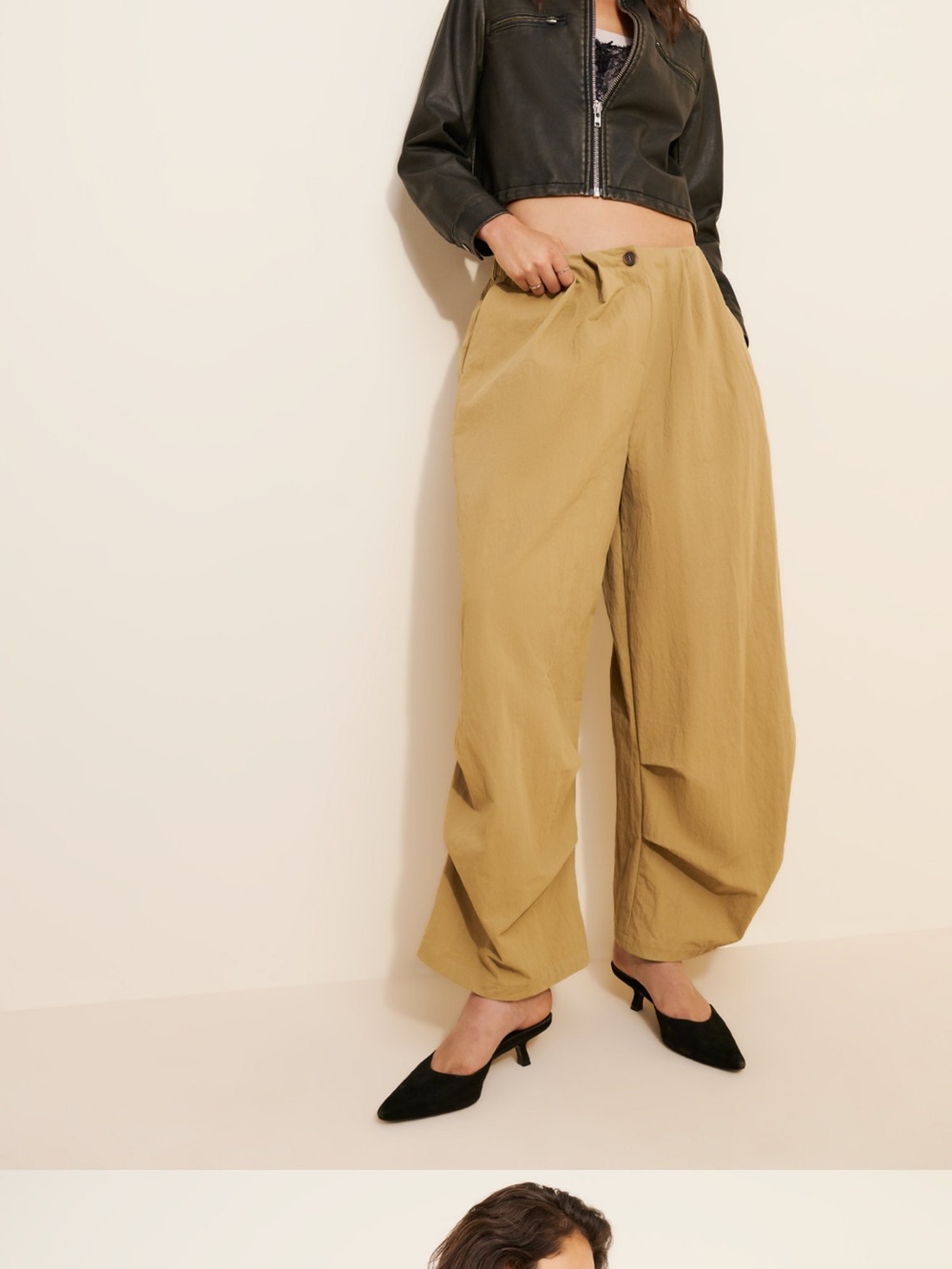 Anthropologie high-Rise Wide-Leg Pleated Pants in Khaki